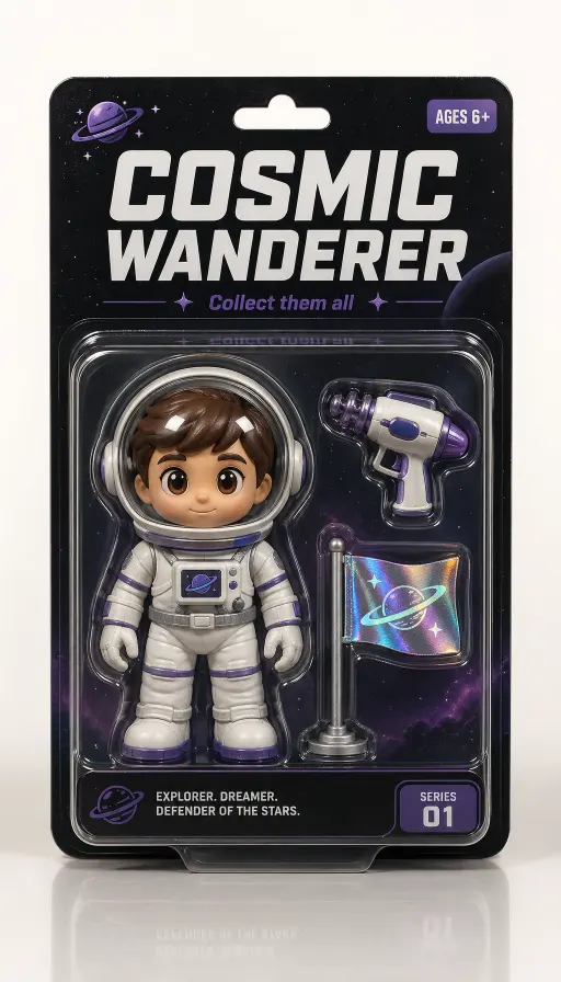 A stylized action figure of a chibi astronaut seal
